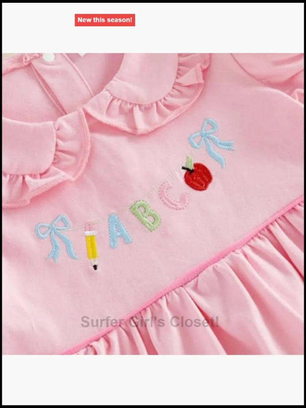 Toddler Girl Apple Pencil T-Shirt Ruffle Shorts Set First Day of School Outfit